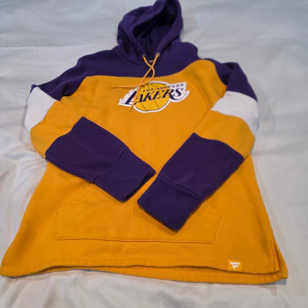 Fanatics Los Angeles Lakers Hoodie Womens Medium Gold Purple NBA Pullover
